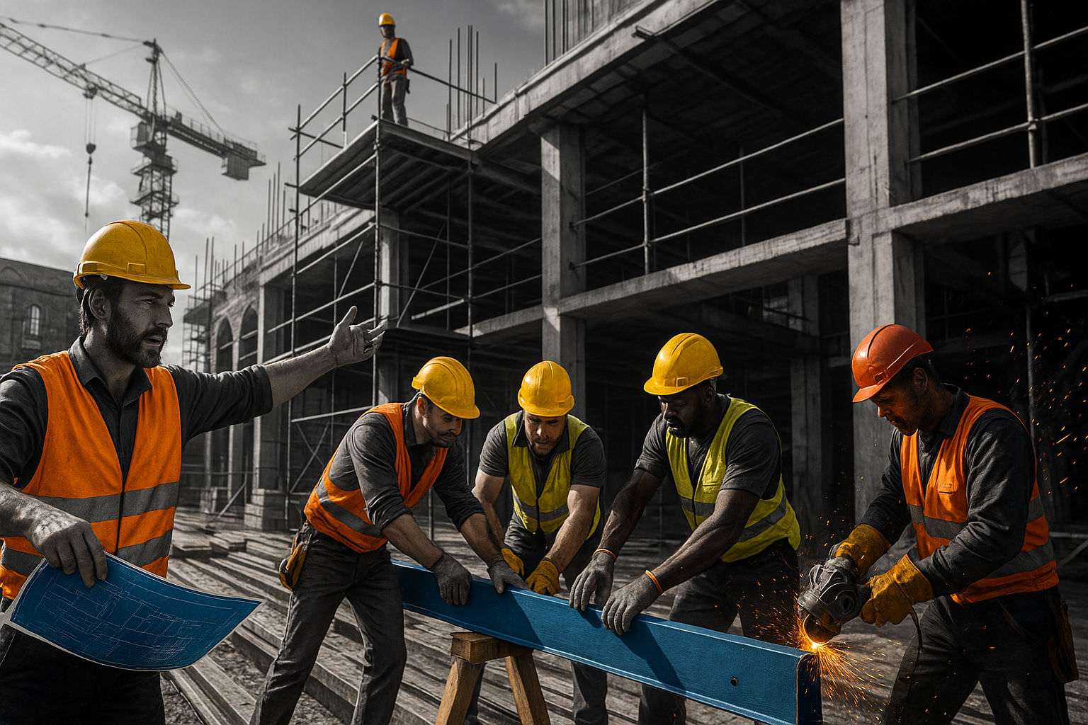 Un travailleur sur un chantier