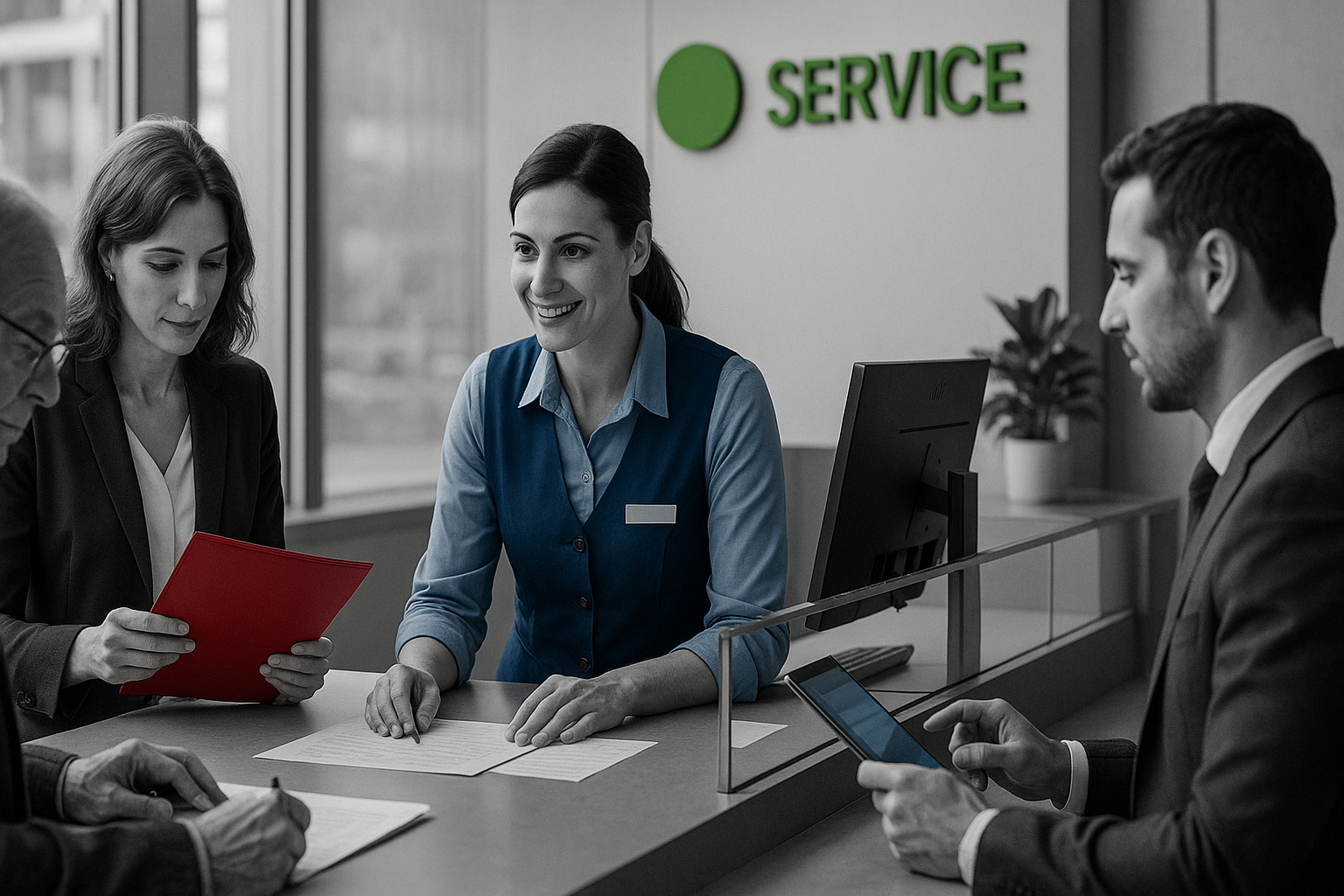 Un salarié dans les services
