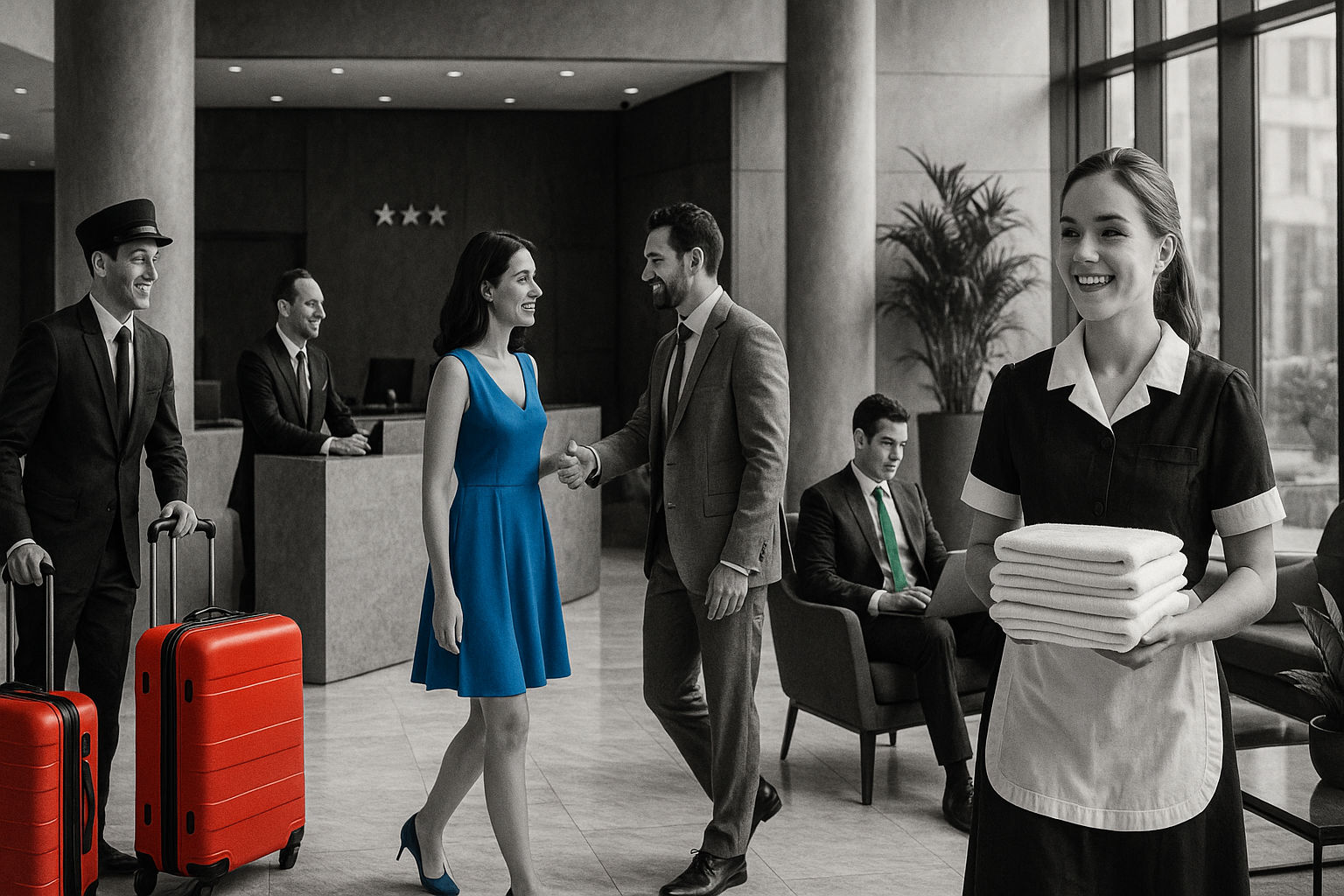 Photo d'un professionnel dans un hôtel