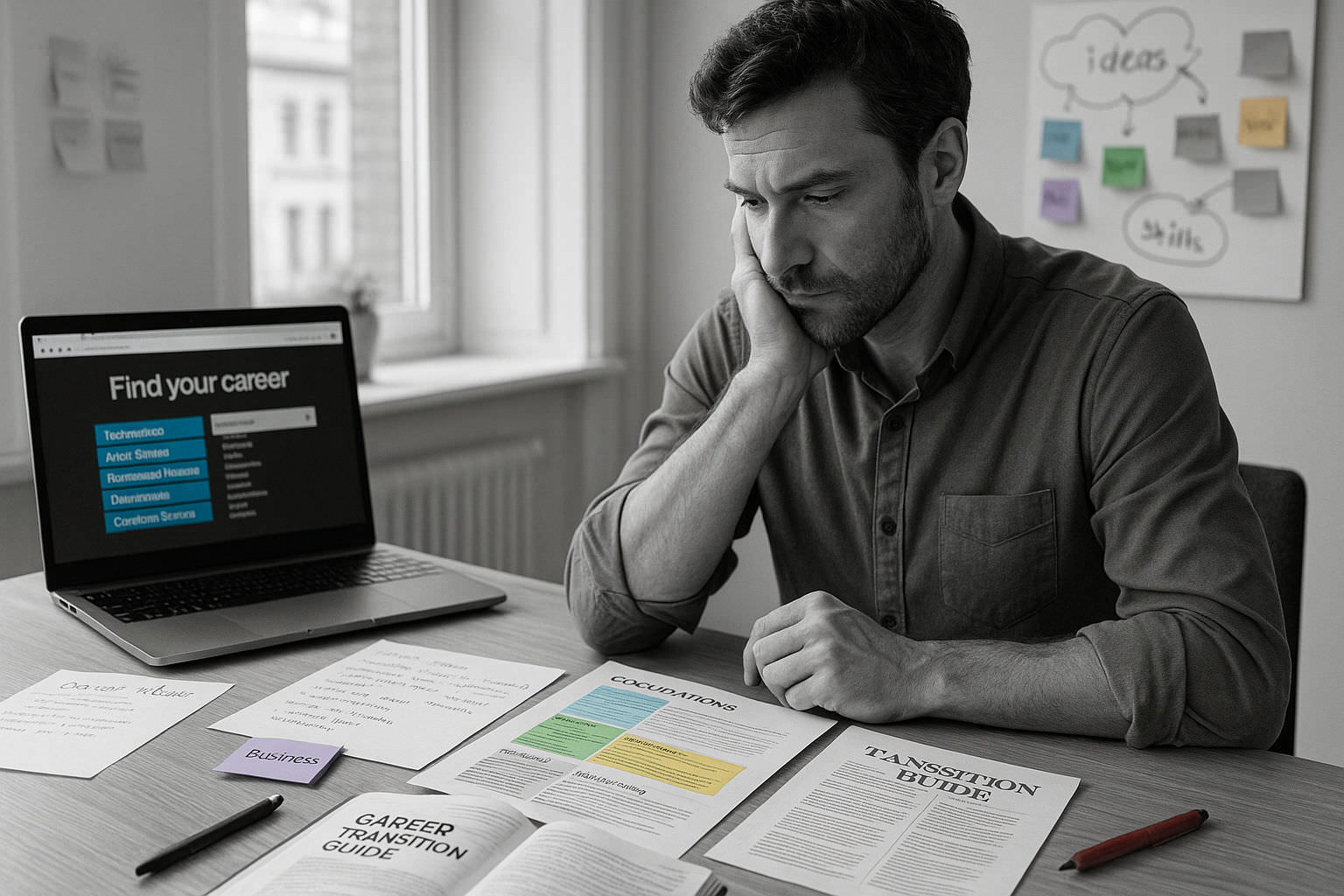 Consultant en orientation analysant les intérêts professionnels d'un candidat
