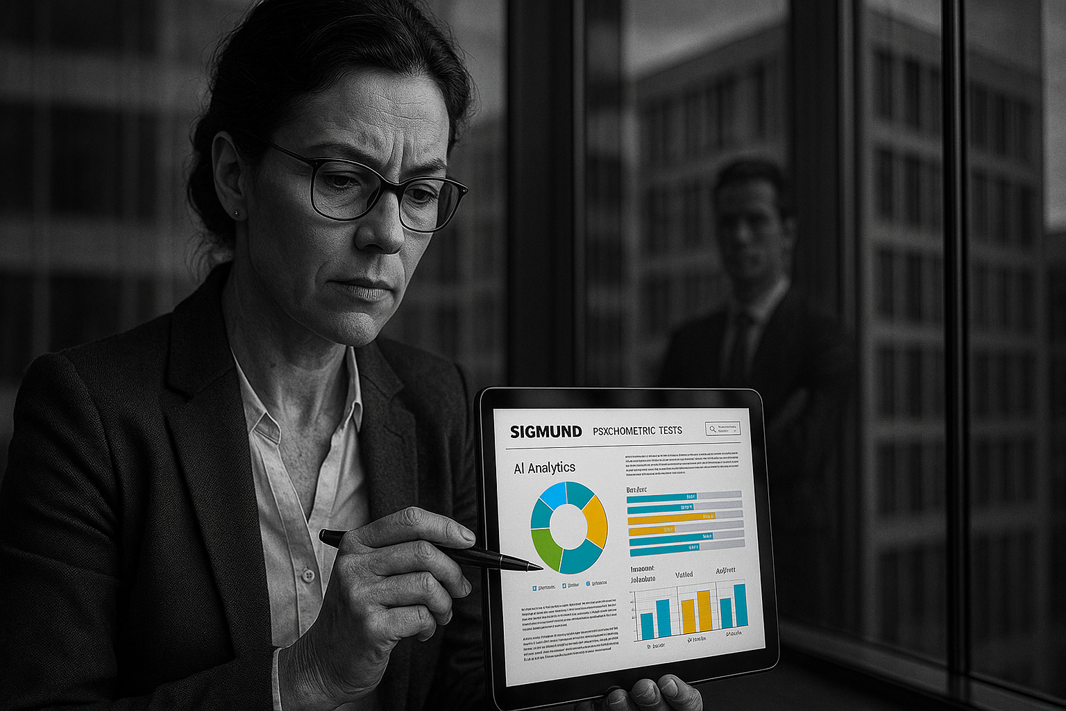 Recruteur professionnel évaluant des candidats avec des tests psychométriques validés