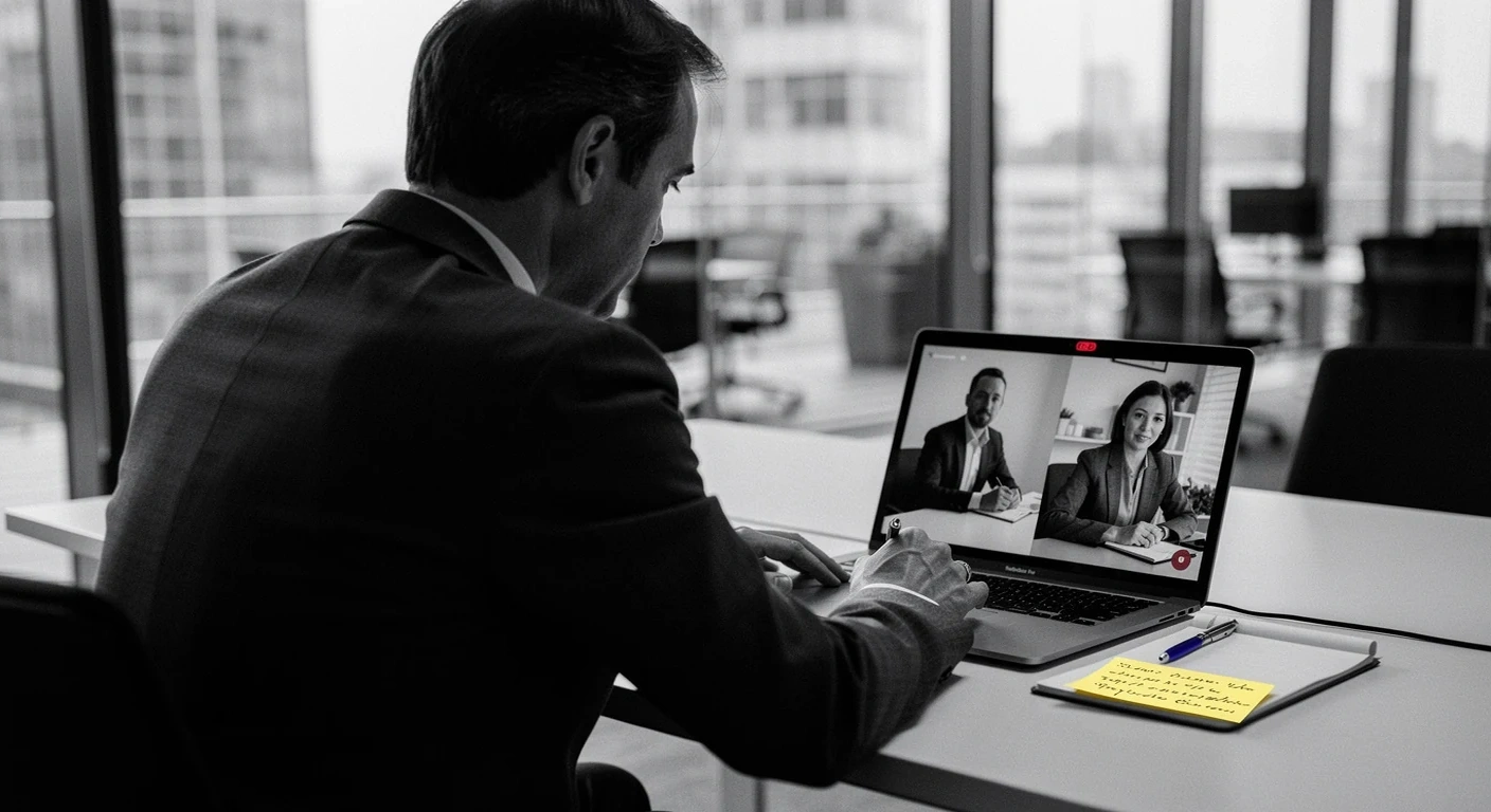 Candidat en entretien dans un assessment center virtuel