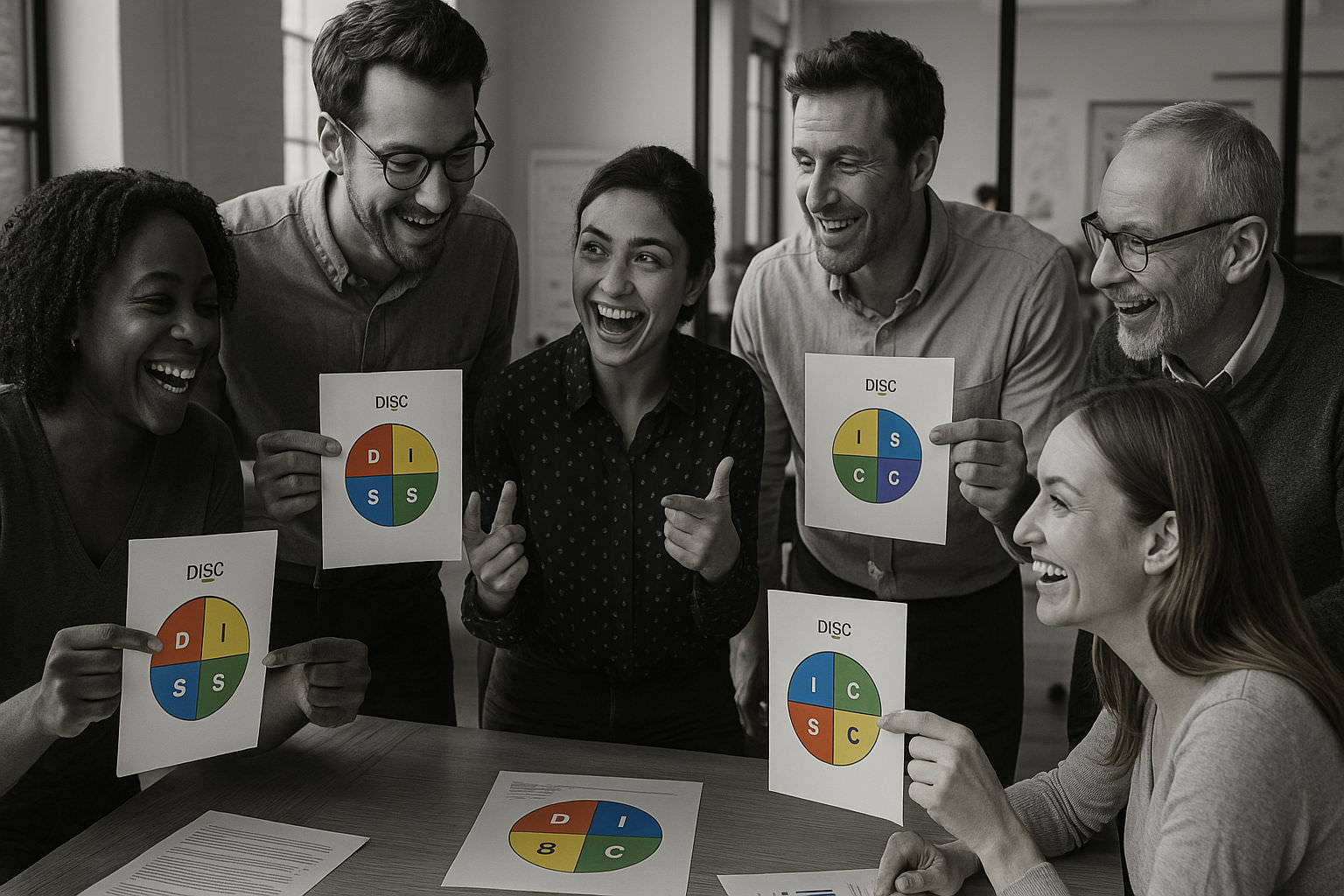 Des salarié et leurs résultats de leurs tests DISC Pro