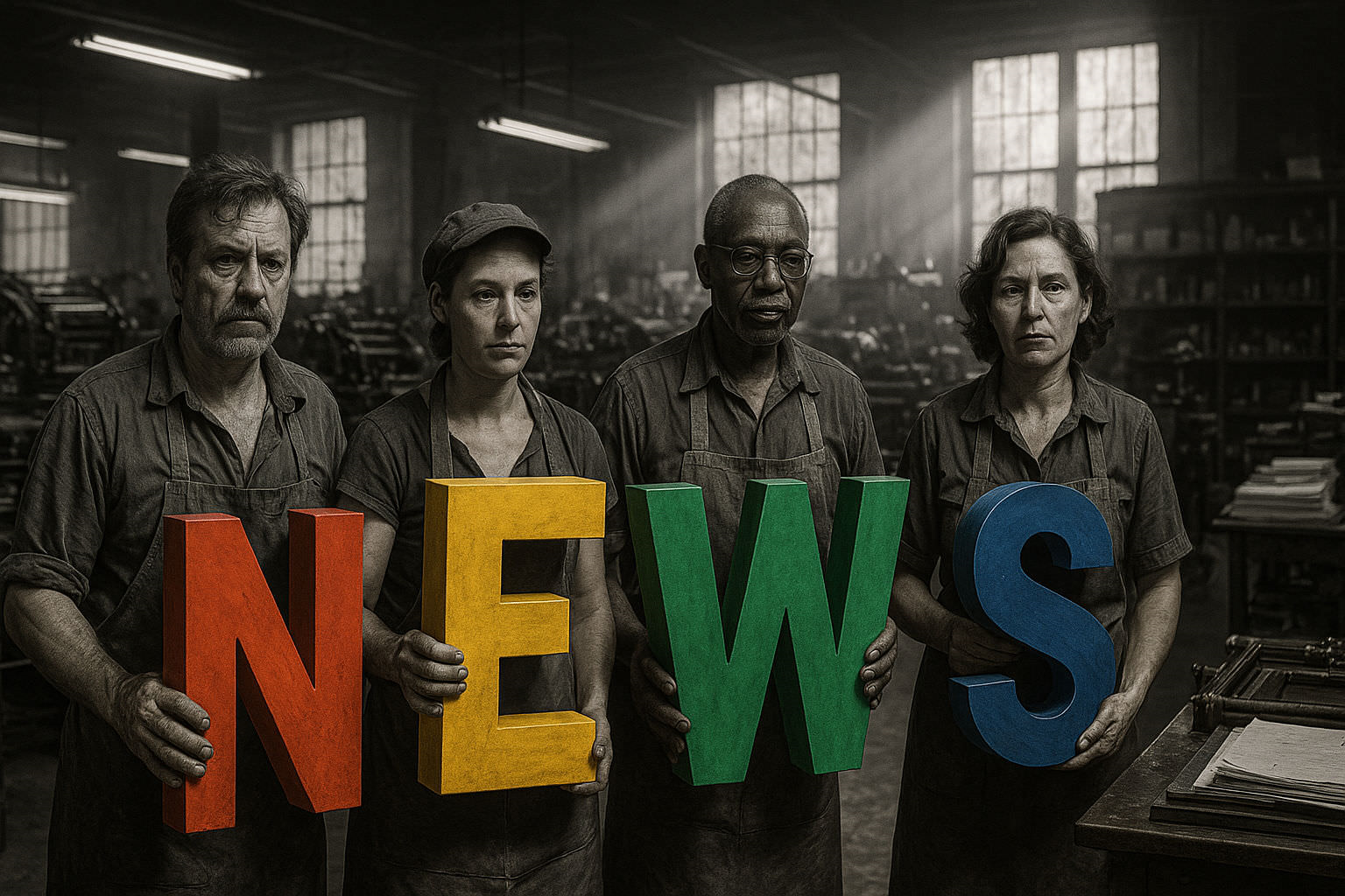Personas que hacen las noticias