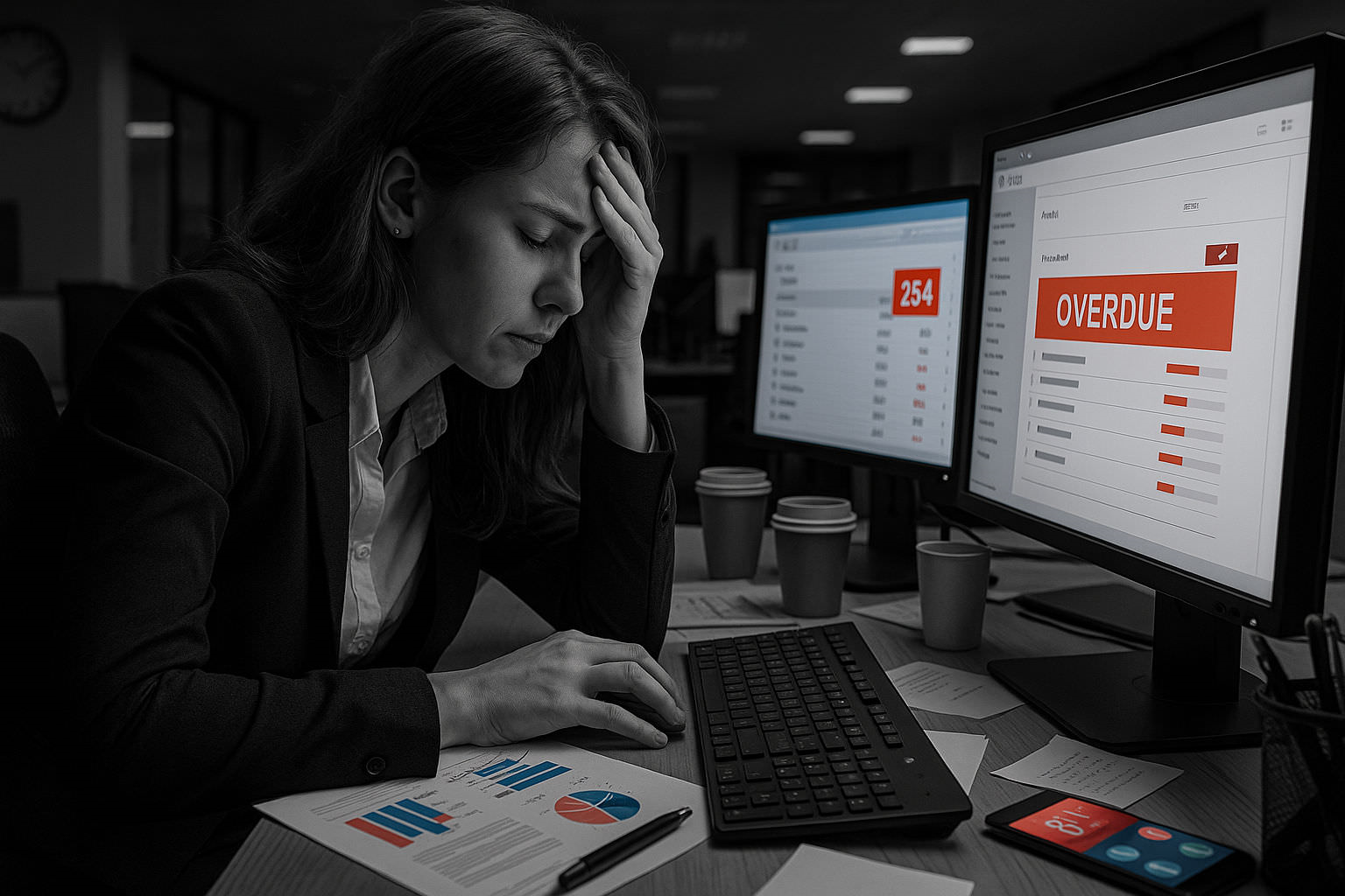 Un salarié stressé au bureau