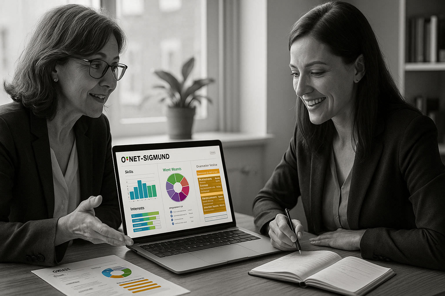 Professionnel passant un test d'évaluation de personnalité et soft skills pour l'orientation professionnelle