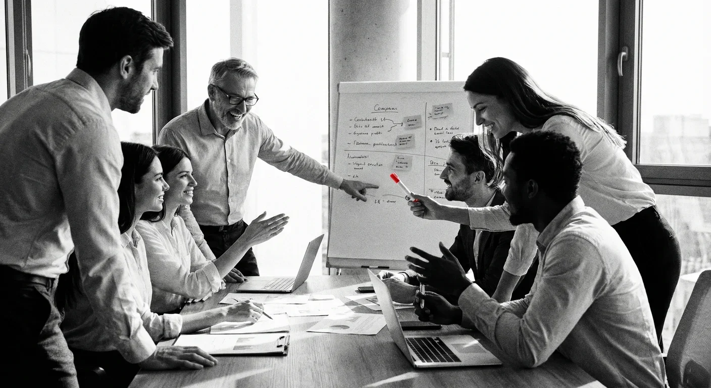 Evaluación de equipo para mejorar cohesión y colaboración.