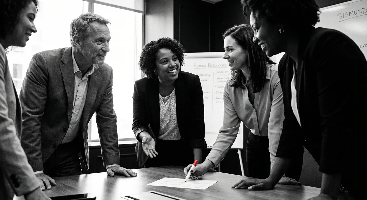 Team HR interaction with emotional intelligence.